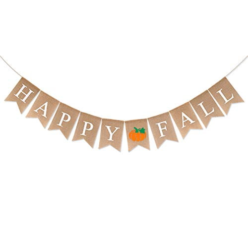 HAPPY FALL PUMPKIN~ Burlap Banner//Garland Thanksgiving Fall Autumn Holiday